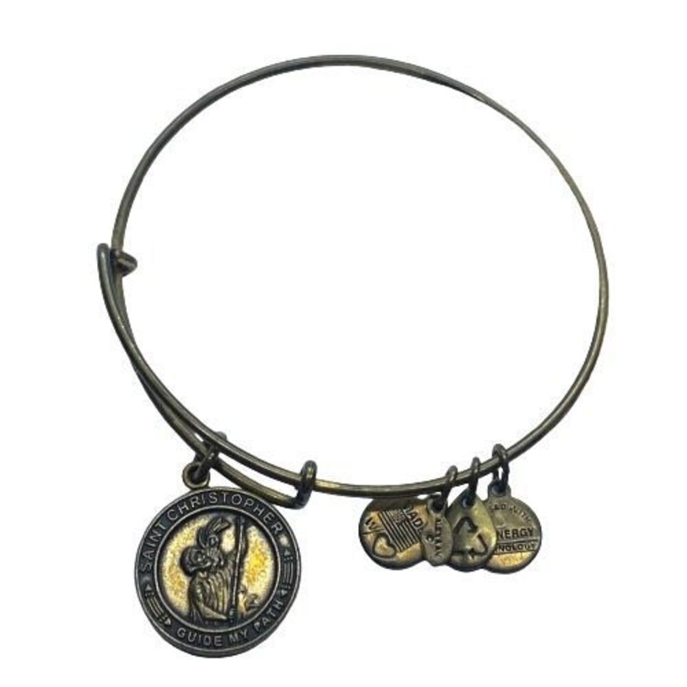 2012 Alex and Ani Saint Christopher “Guide My Path” Bronze Tone Charm Bracelet